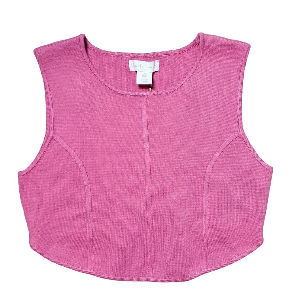 ✨ House of Harlow 1960 Pink Crop Top L NWT Barbiecore Sleeveless